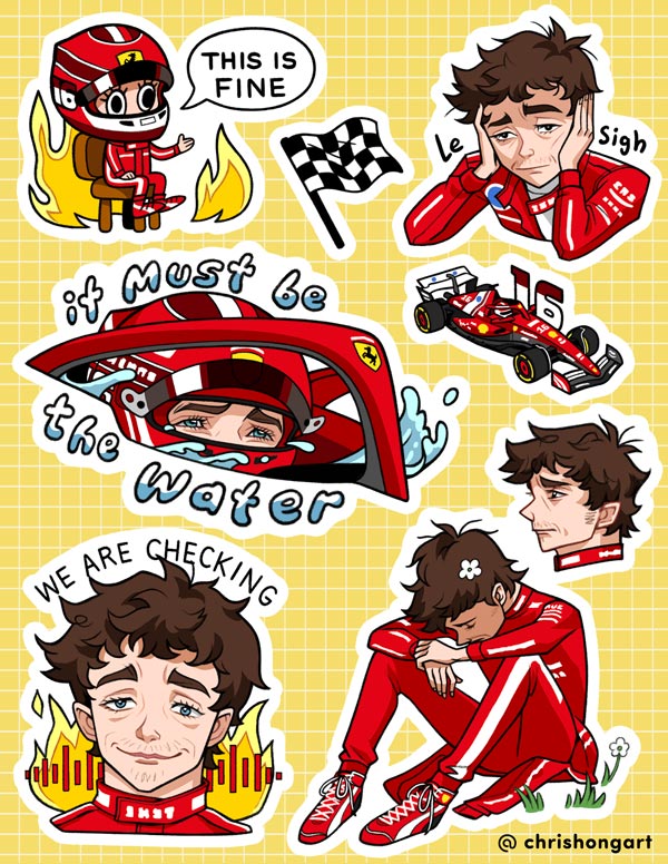Charles Leclerc Vinyl Sticker Sheet