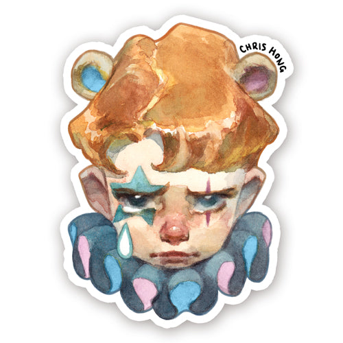 Grumpy Bear Boy Clown Sticker