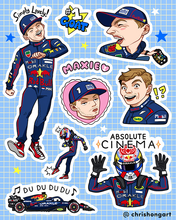 Max Verstappen Vinyl Sticker Sheet
