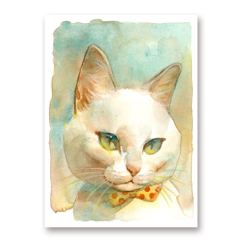 White Cat Mini Print
